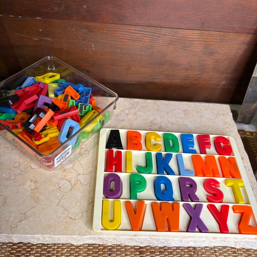Vintage Fisher Price ABC 123 Magnet Alphabet Tray Multicolored